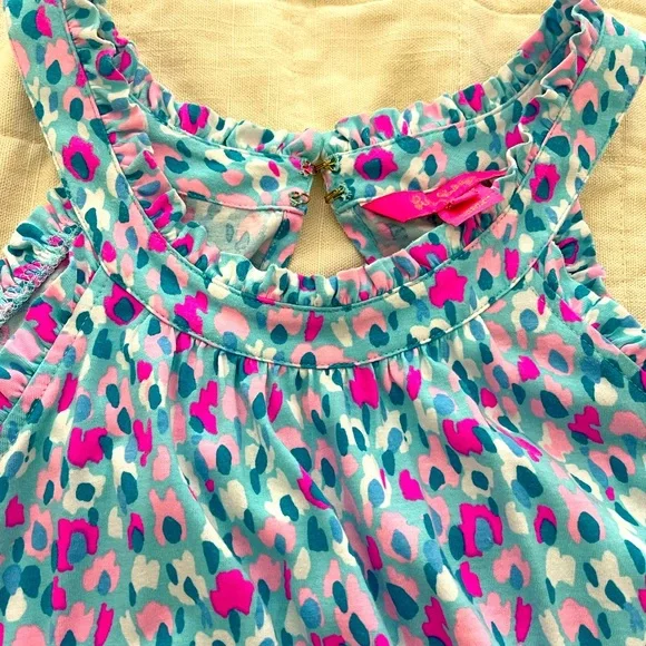 Lilly Pulitzer cheetah print dress size xl pinks and blues - Picture 2 of 5